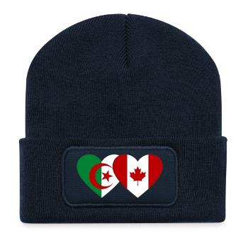 Algerien_Kanada_Flagge_Herz - Recycelte Patch Beanie - French Navy - Vorne