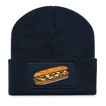 Bunter Baguette-Sandwich - Recycelte Patch Beanie - French Navy - Vorne