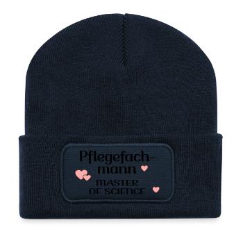 STUDIUM PFLEGE PFLEGEFACHMANN - Recycelte Patch Beanie - French Navy - Vorne