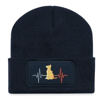 German Shepherd ECG Heartline - Recycled Patch Beanie - french navy - Front