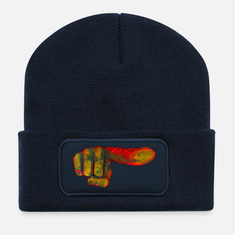 Color explosion index finger - Recycled Patch Beanie - french navy