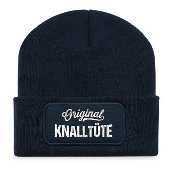 Lustige Knalltüte - Recycelte Patch Beanie - French Navy - Vorne