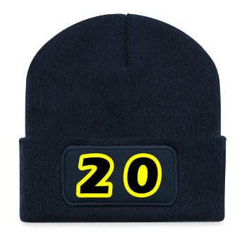 20 Symbole numérique - Beanie recyclé à patch - bleu marine - Devant
