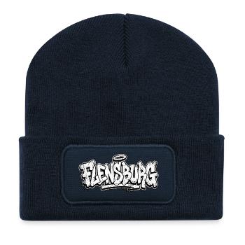Flensburg Graffiti Oldschool Hip Hop - Recycelte Patch Beanie - French Navy - Vorne