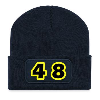 48 Number Symbol - Recycled Patch Beanie - french navy - Front