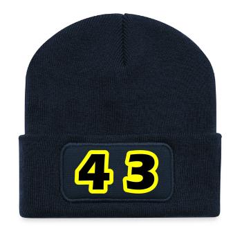 43 Zahl symbol - Recycelte Patch Beanie - French Navy - Vorne