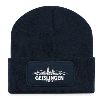 Geislingen Skyline 73312 - Recycelte Patch Beanie - French Navy - Vorne