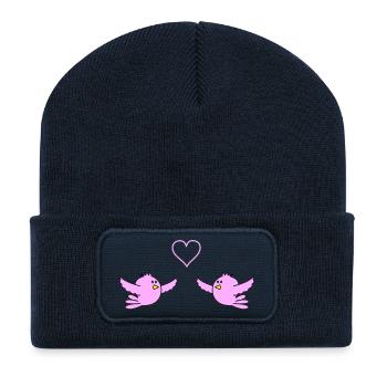 birds_in_love - Recycelte Patch Beanie - French Navy - Vorne