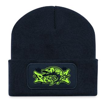 Hecht Graffiti Grafik - Recycelte Patch Beanie - French Navy - Vorne