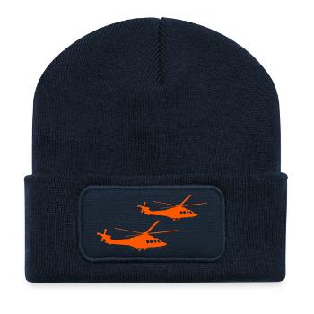 Helicopter Heartbeat ECG - Recycled Patch Beanie - french navy - Front