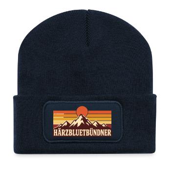 Bündner - Recycelte Patch Beanie - French Navy - Vorne