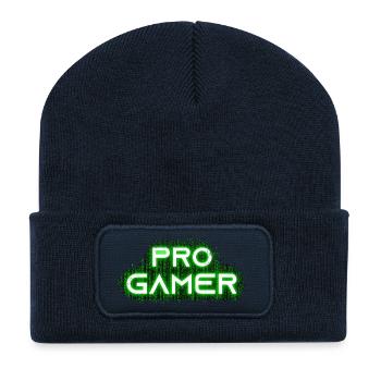 Pro Gamer Design für Esport Skill Wettbewerb - Recycelte Patch Beanie - French Navy - Vorne