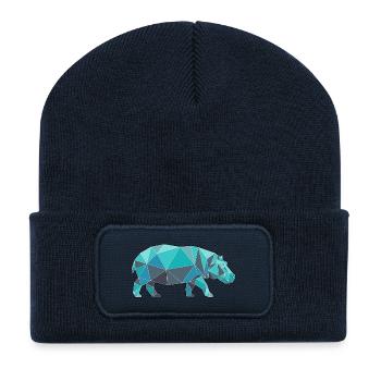 Poly Stil Nilpferd - Recycelte Patch Beanie - French Navy - Vorne