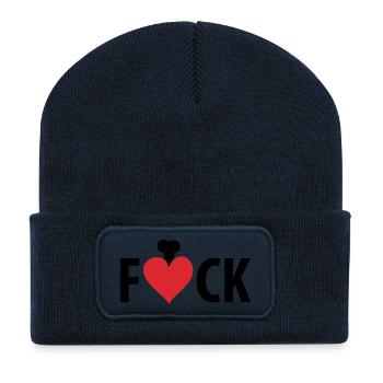 FUCK - Recycled Patch Beanie - french navy - Front