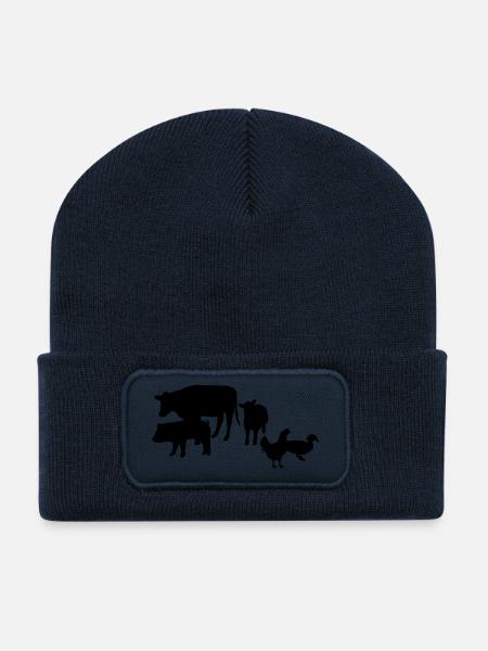 La ferme des animaux - Beanie recyclé à patch - bleu marine