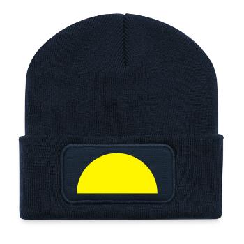 Halbkreis / half circle (1c) - Recycelte Patch Beanie - French Navy - Vorne