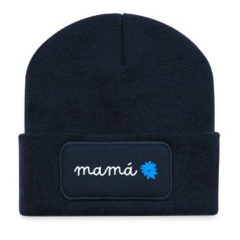 Imprimé Byellas Mama - Beanie recyclé à patch - bleu marine - Devant