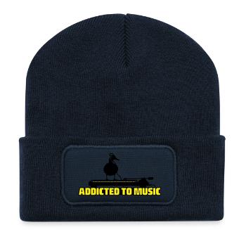 addicted to music - DJ music - Recycelte Patch Beanie - French Navy - Vorne