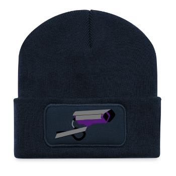 Überwachungskamera - Recycelte Patch Beanie - French Navy - Vorne