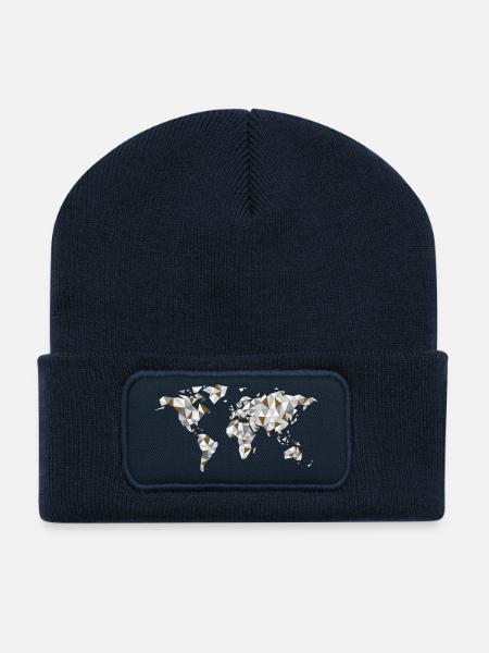 Die Welt - Recycelte Patch Beanie - French Navy