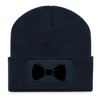 noeud classe - Beanie recyclé à patch - bleu marine - Devant
