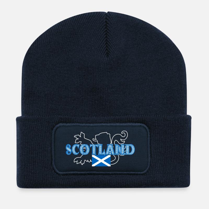 Écosse - Beanie recyclé à patch - bleu marine