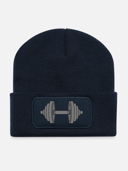 HANTEL Krafttraining 2 - Recycelte Patch Beanie - French Navy