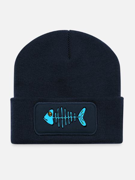 Fish bone - Recycled Patch Beanie - french navy