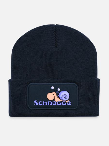 Schnegge - Beanie recyclé à patch - bleu marine