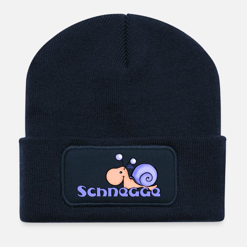 Schnegge - Beanie recyclé à patch - bleu marine