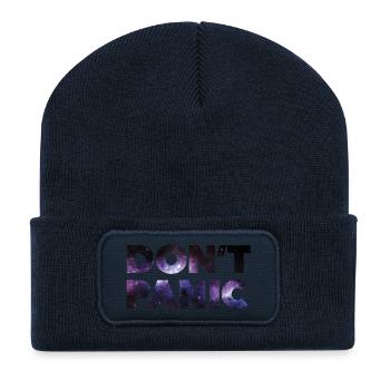 Ne paniquez pas * - Beanie recyclé à patch - bleu marine - Devant