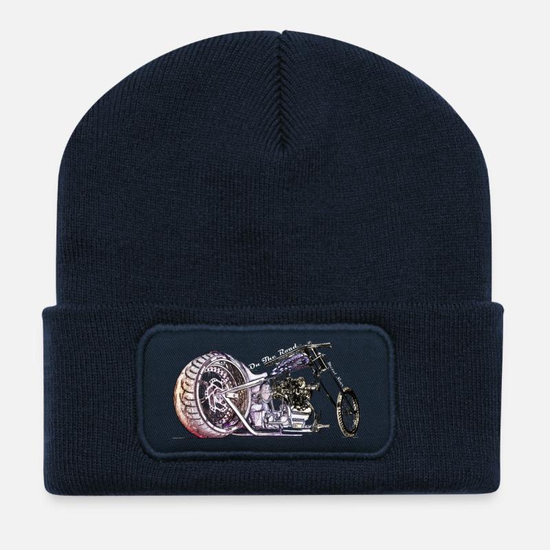 Motorcycles - Recycelte Patch Beanie - French Navy