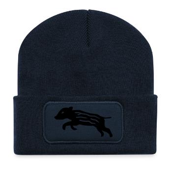 baby wild boar hunter hunting forest animal nature - Recycled Patch Beanie - french navy - Front