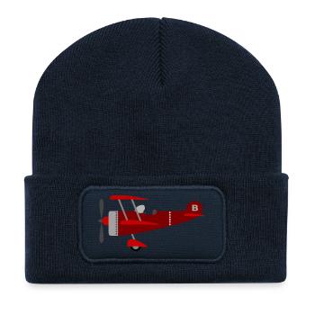 Plane red - Recycled Patch Beanie - french navy - Front