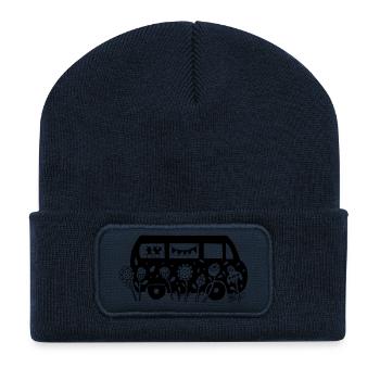 Flower Power Bus - Recycled Patch Beanie - french navy - Front