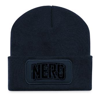 Nerd vintage distressed lettering - Recycled Patch Beanie - french navy - Front