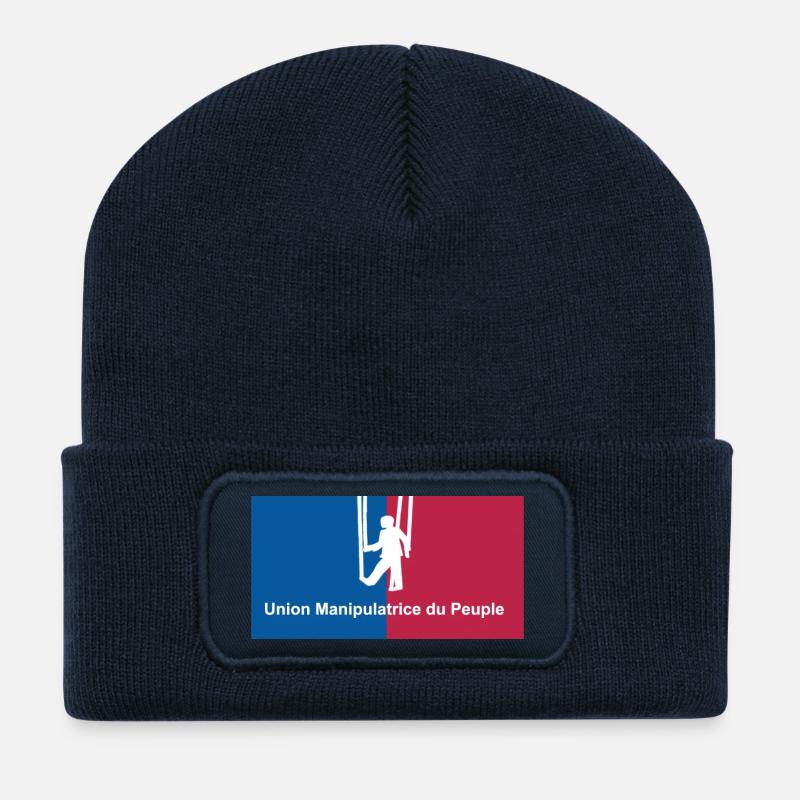 Union Manipulatrice du Peuple - Beanie recyclé à patch - bleu marine