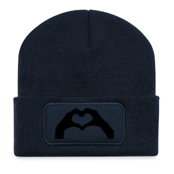 finger herz - Recycelte Patch Beanie - French Navy - Vorne