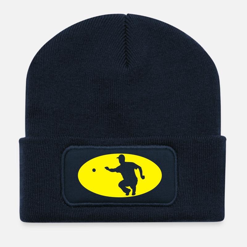 Petanque Ball Fledermaus-Logo - Recycelte Patch Beanie - French Navy
