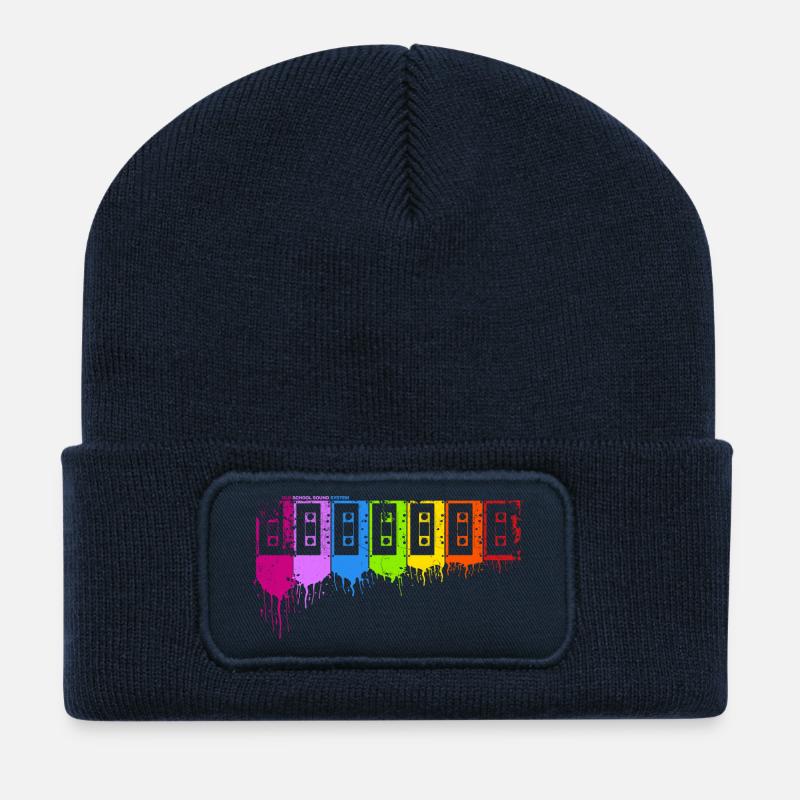 Rainbow Cassettes - Recycelte Patch Beanie - French Navy