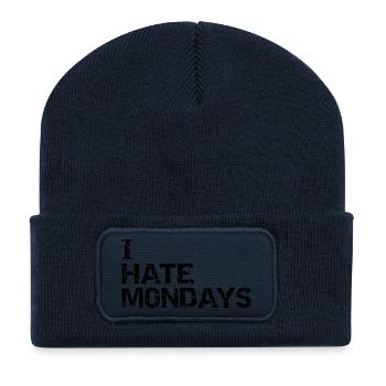 i hate mondays - Beanie recyclé à patch - bleu marine - Devant