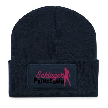 Schlager Prinzessin Deutscher Schlager Fans - Recycelte Patch Beanie - French Navy - Vorne