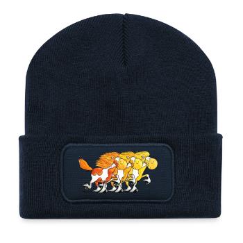 Cheval Islandais – Chevaux Islandais - Beanie recyclé à patch - bleu marine - Devant