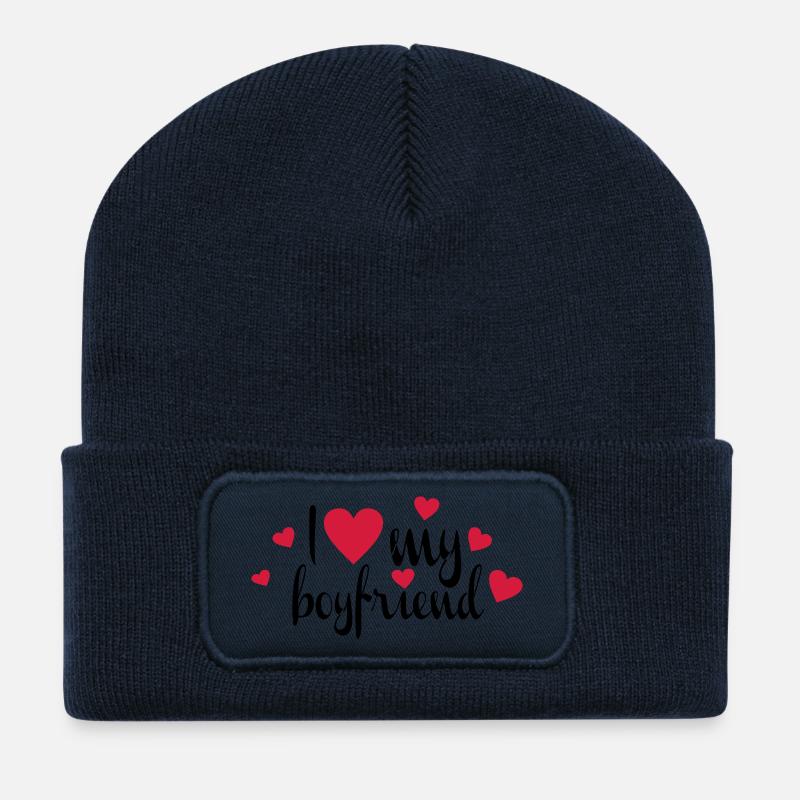 amour - Beanie recyclé à patch - bleu marine