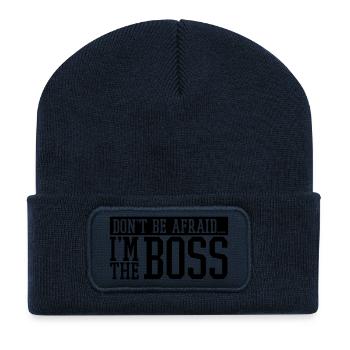 dont_be_afraid_im_the_boss_f1 - Recycled Patch Beanie - french navy - Front