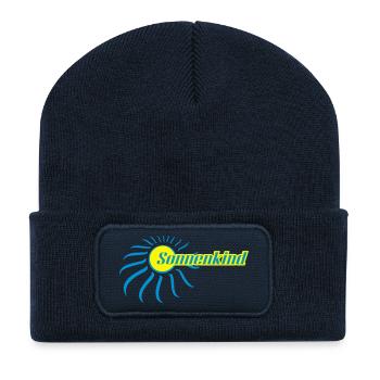 sonnenkind2ca_mit_kontur - Recycelte Patch Beanie - French Navy - Vorne