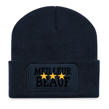 Meilleur Beauf - Beanie recyclé à patch - bleu marine - Devant
