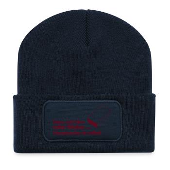 Hirn oder Steine (md) - Recycelte Patch Beanie - French Navy - Vorne
