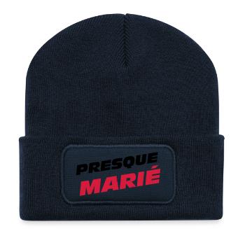 Presque Marié ! - Beanie recyclé à patch - bleu marine - Devant