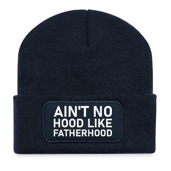 Ain't no hood like fatherhood - Recycelte Patch Beanie - French Navy - Vorne